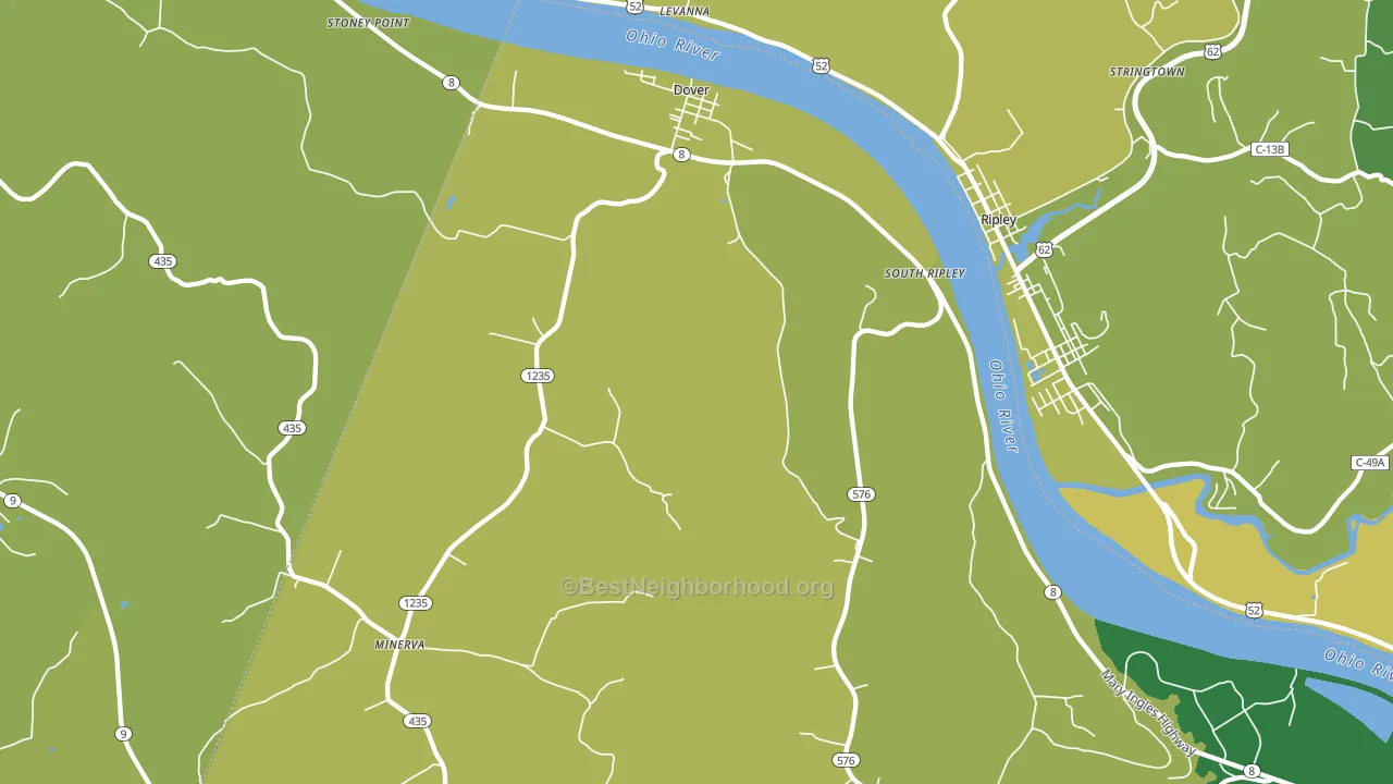 Dover, KY block-group voter-turnout map