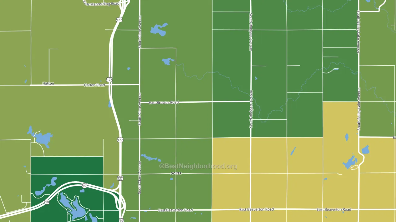 Dover, MI block-group voter-turnout map