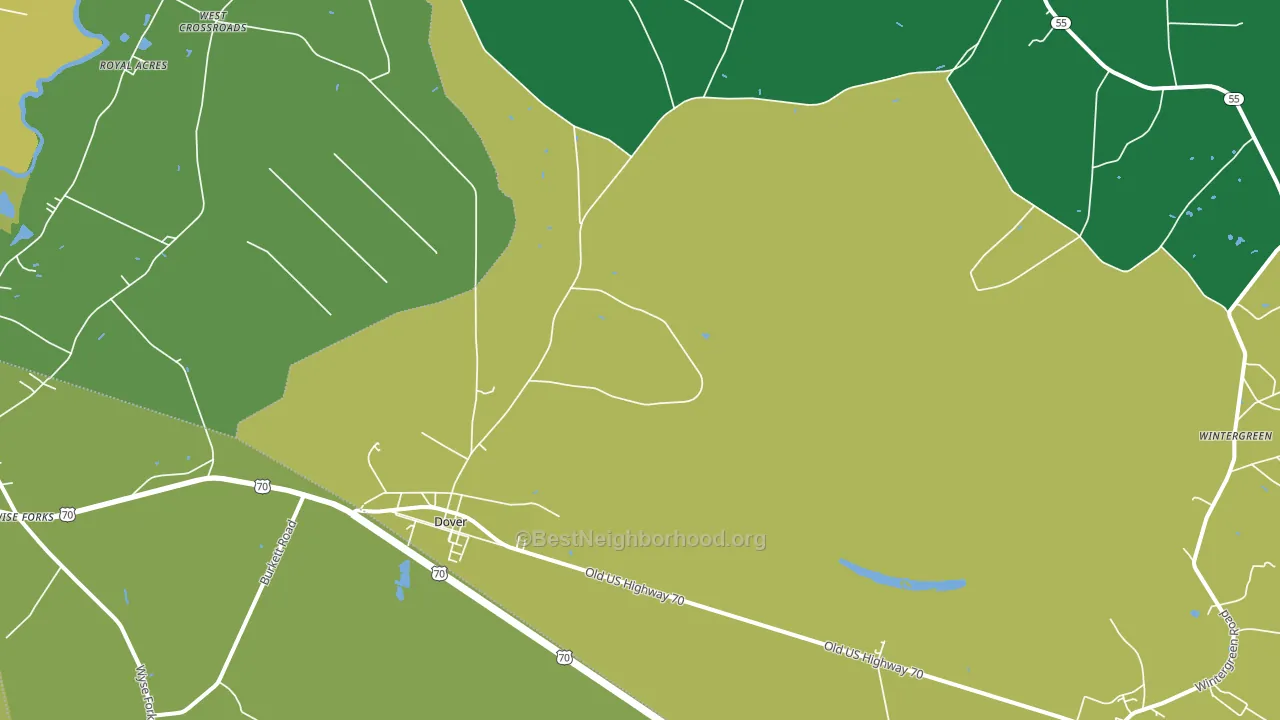 Dover, NC block-group voter-turnout map