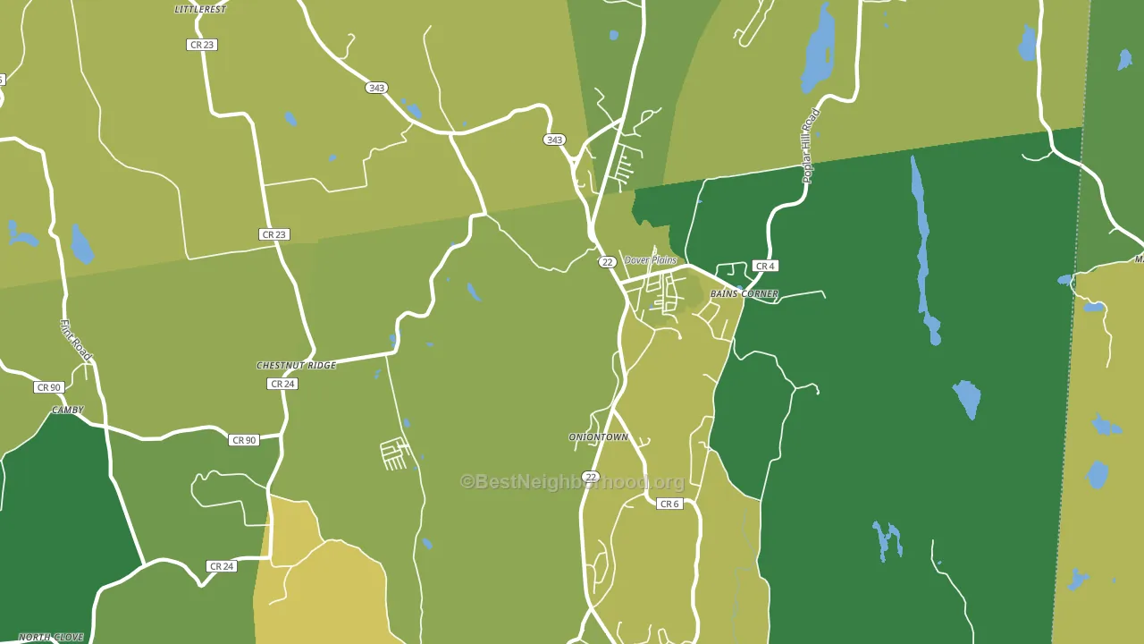 Dover Plains, NY block-group voter-turnout map