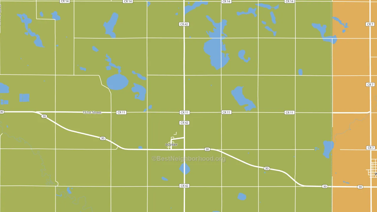 Dovray, MN block-group voter-turnout map