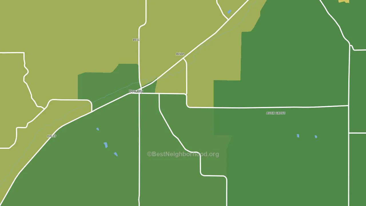 Dow City, IA block-group voter-turnout map