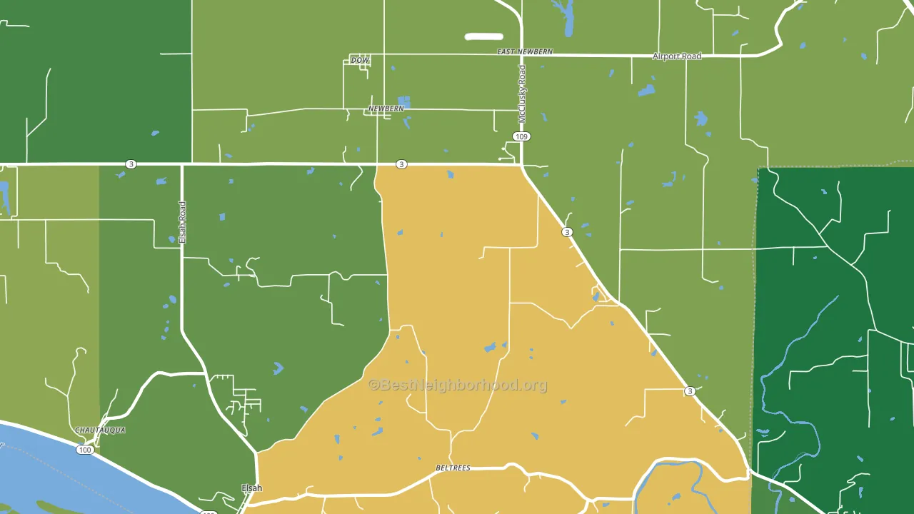 Dow, IL block-group voter-turnout map