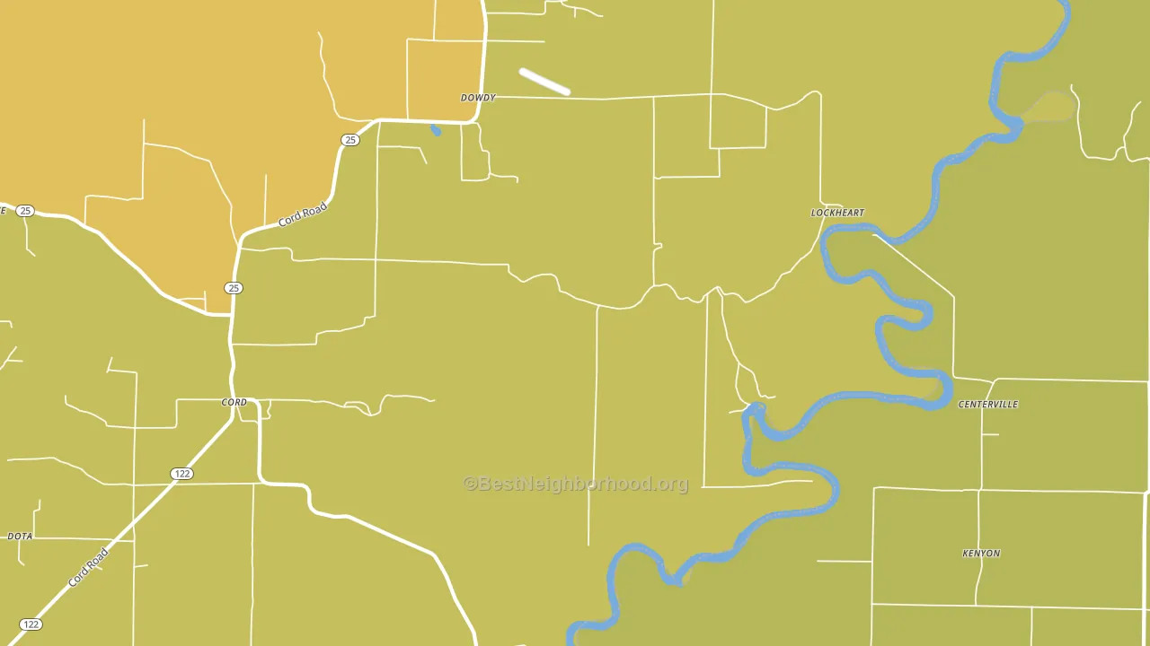 Dowdy, AR block-group voter-turnout map