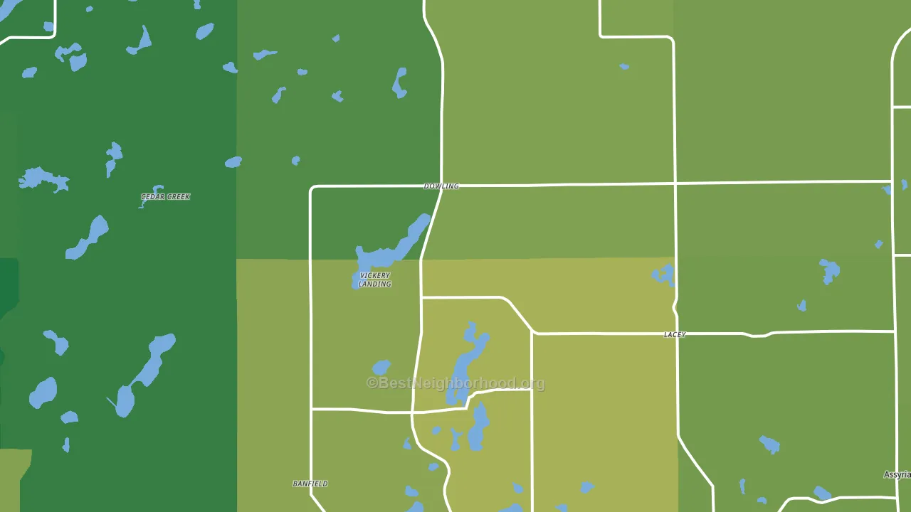 Dowling, MI block-group voter-turnout map