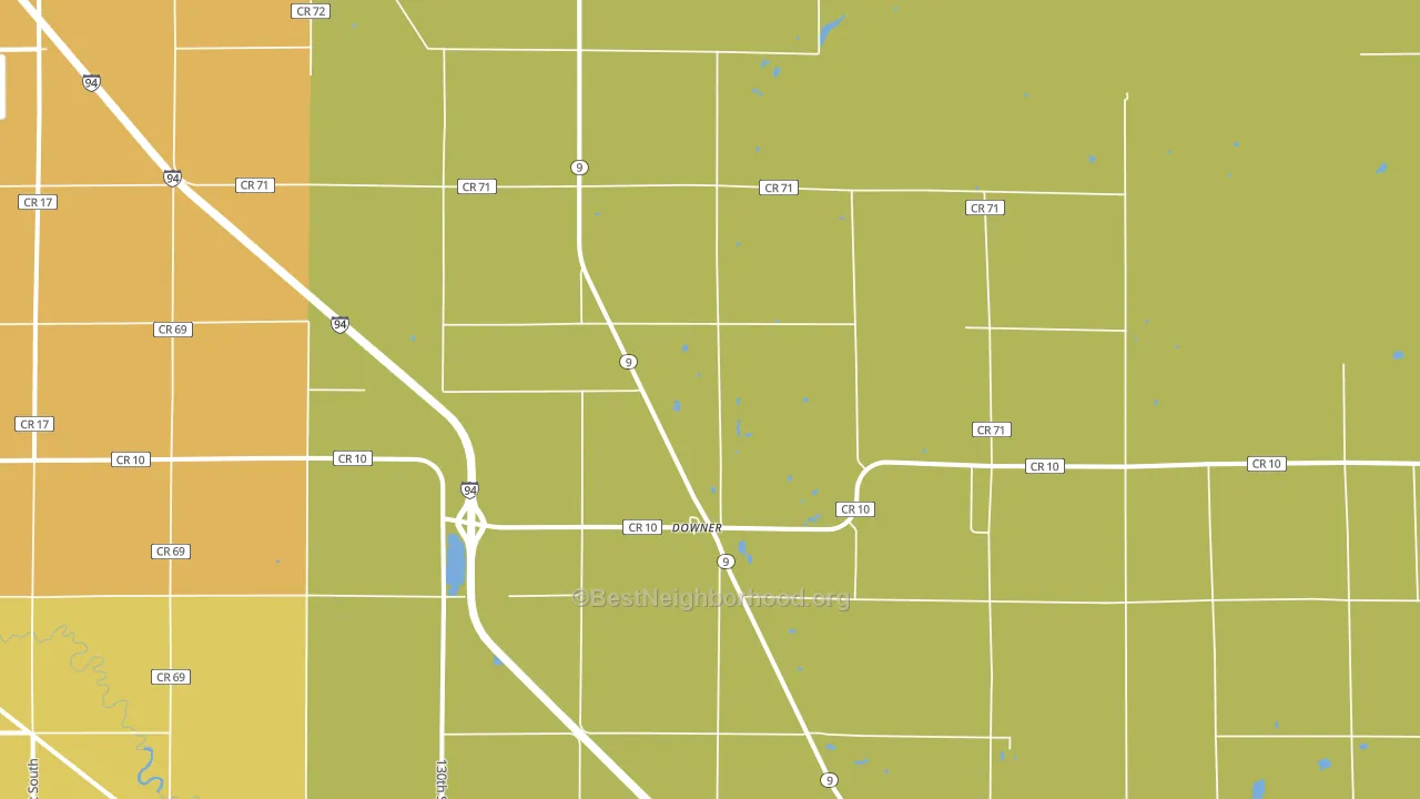 Downer, MN block-group voter-turnout map