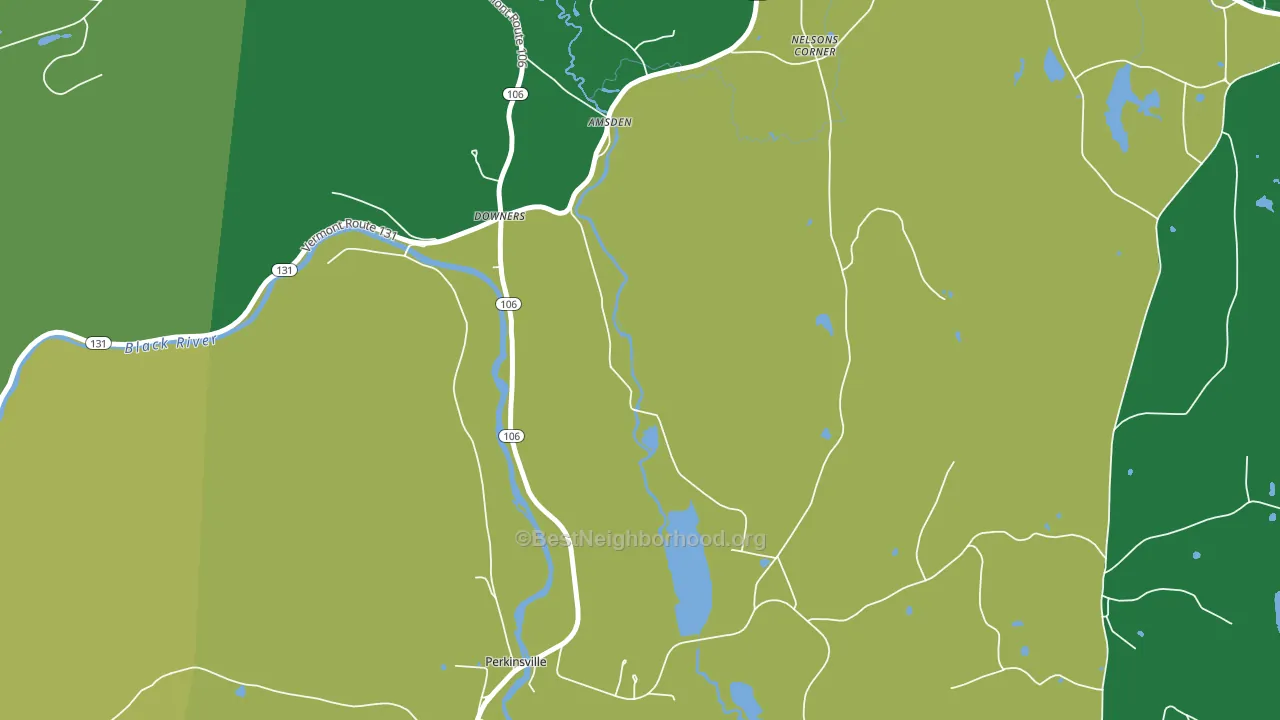 Downers, VT block-group voter-turnout map