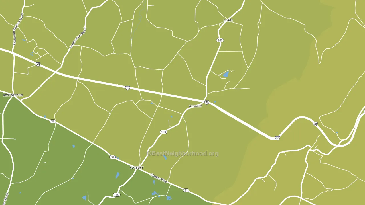 Downey, PA block-group voter-turnout map