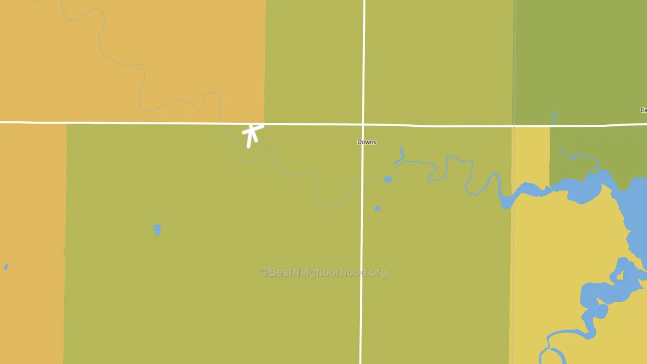 Downs, KS block-group voter-turnout map