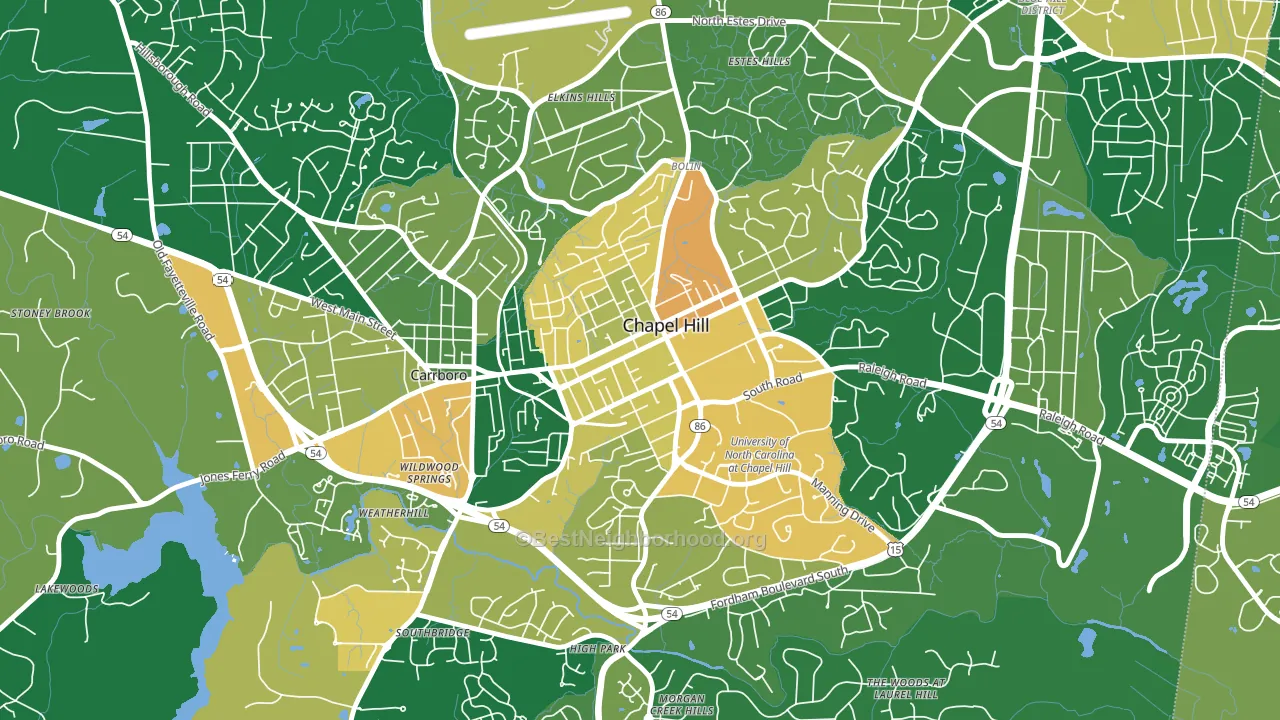 Downtown Chapel Hill, Chapel Hill, NC block-group voter-turnout map