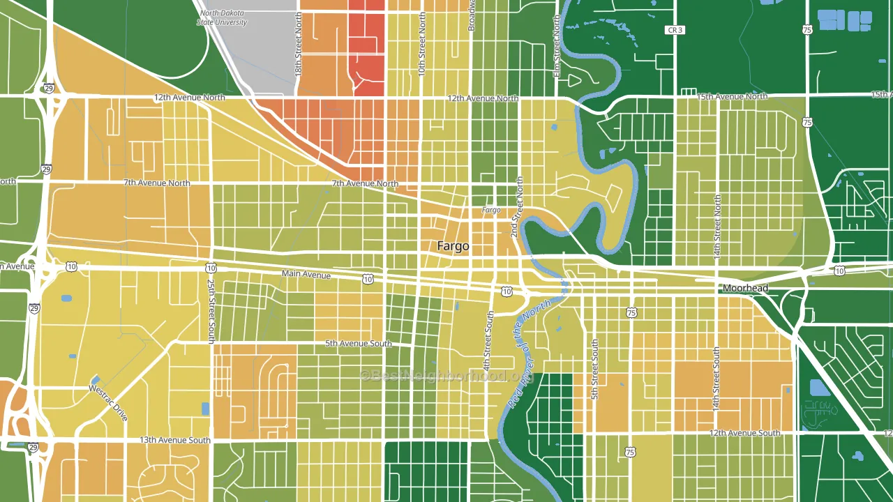 Downtown Fargo, Fargo, ND block-group voter-turnout map