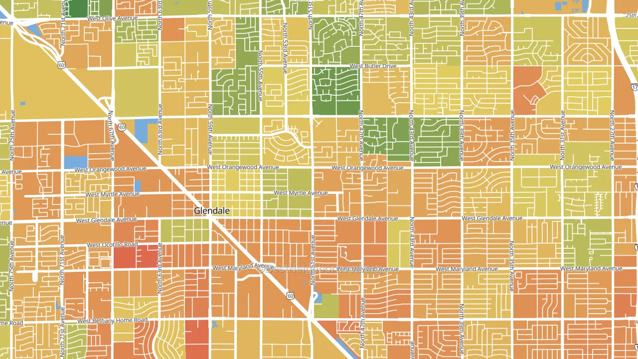 Downtown Glendale, Glendale, AZ block-group voter-turnout map