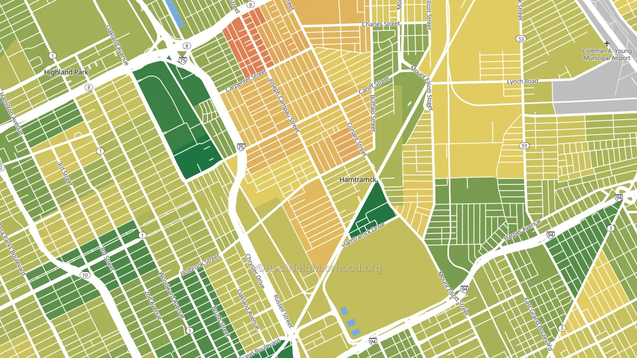 Downtown Hamtramck, Hamtramck, MI block-group voter-turnout map