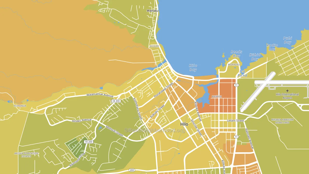 Downtown Hilo, Hilo, HI block-group voter-turnout map