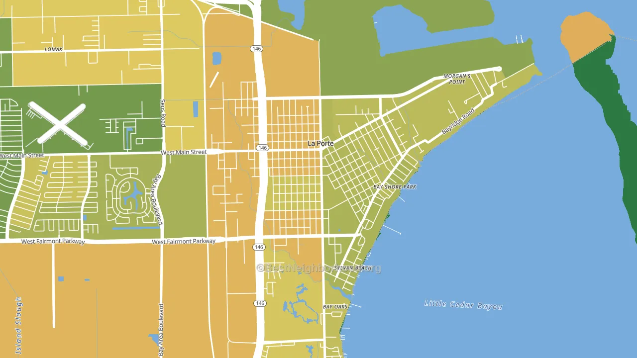 Downtown La Porte, La Porte, TX block-group voter-turnout map