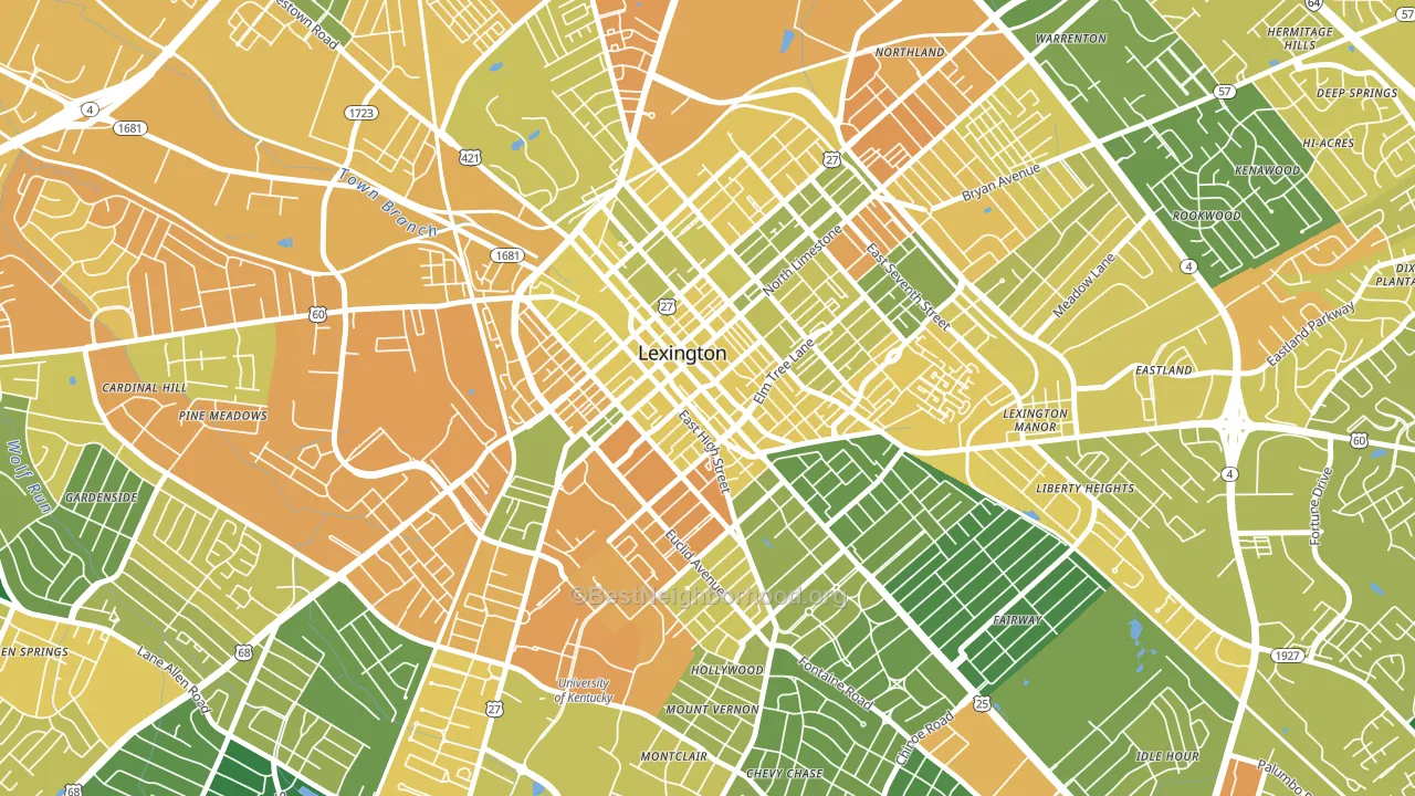 Downtown Lexington, Lexington, KY block-group voter-turnout map