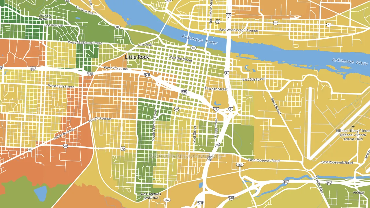 Downtown Little Rock, Little Rock, AR block-group voter-turnout map