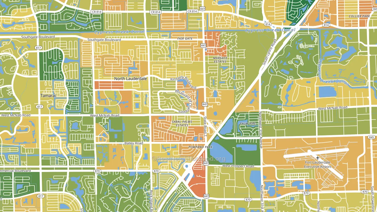 Downtown North Lauderdale, North Lauderdale, FL block-group voter-turnout map