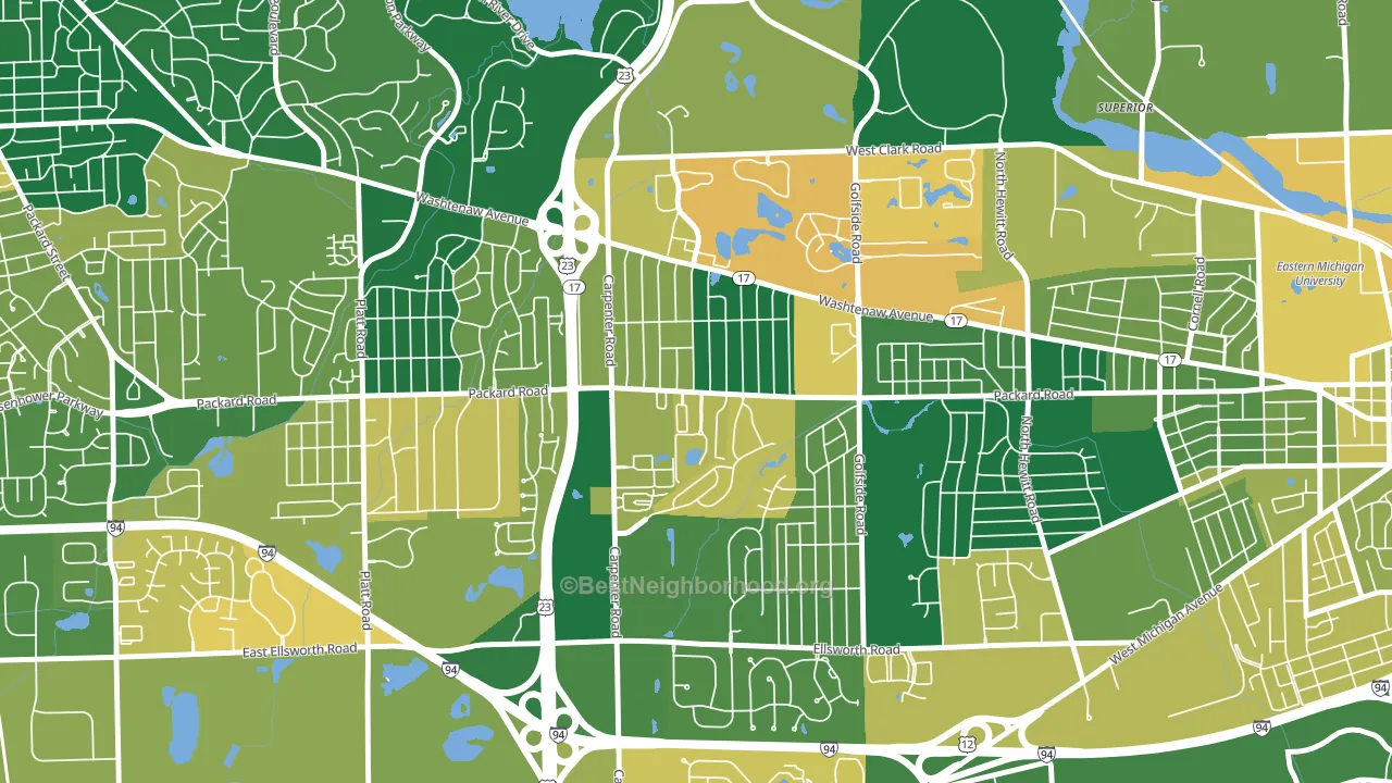 Downtown Pittsfield, Ann Arbor, MI block-group voter-turnout map