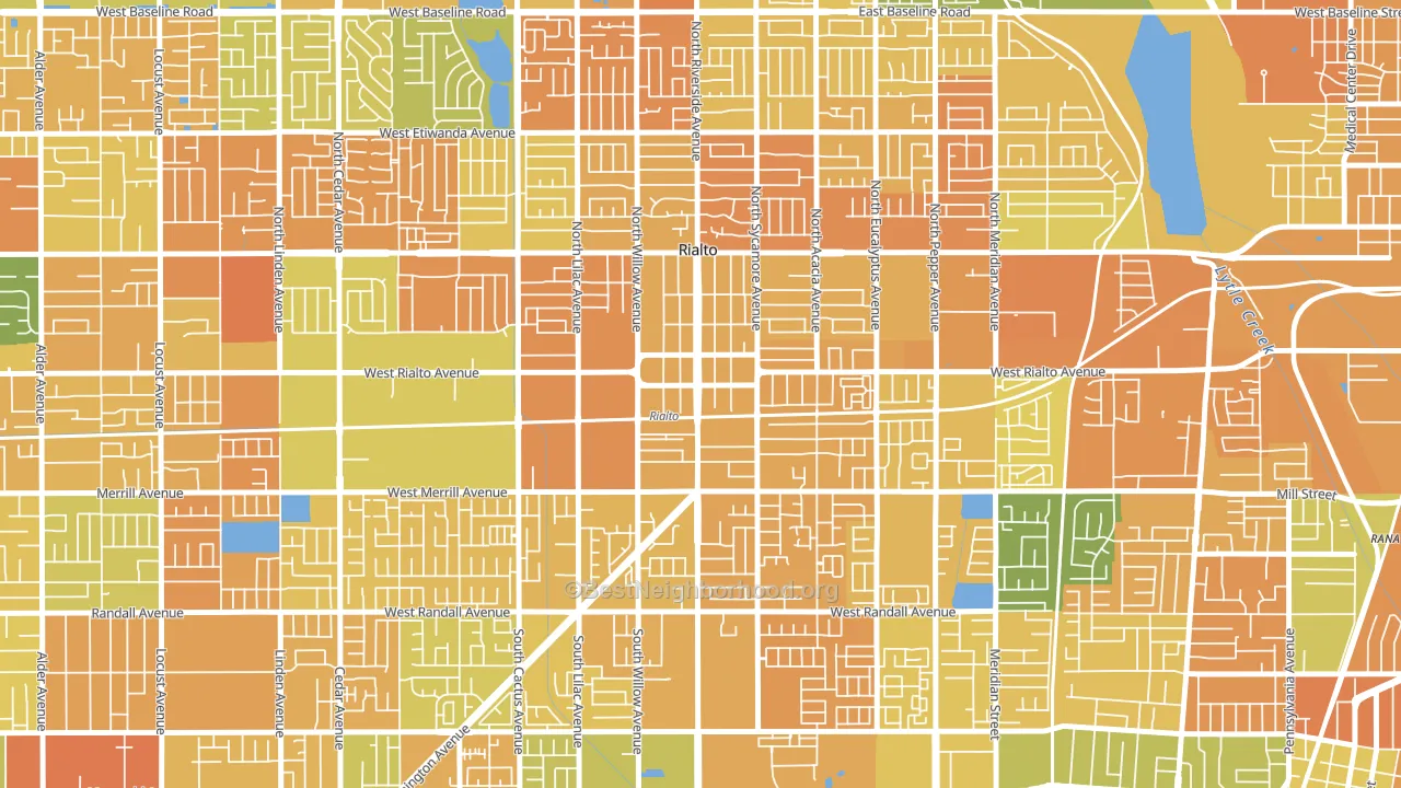Downtown Rialto, Rialto, CA block-group voter-turnout map