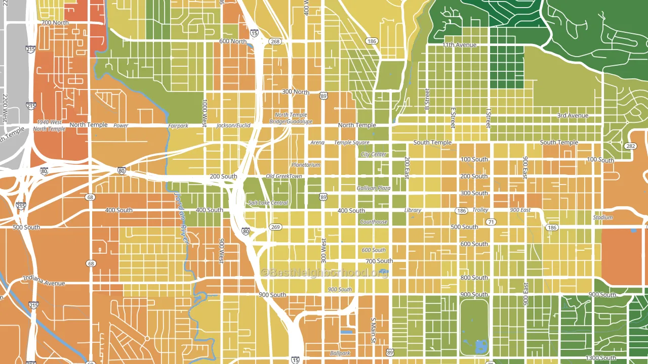 Downtown, Salt Lake City, UT block-group voter-turnout map