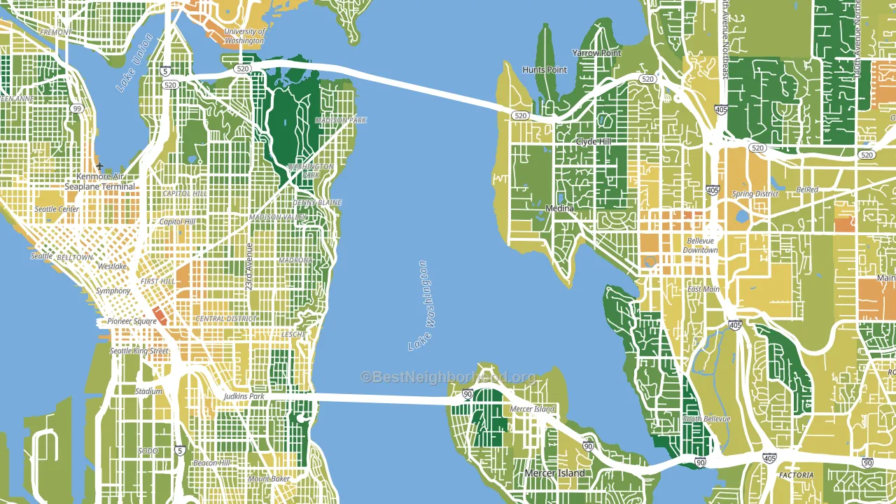 Downtown Seattle, Seattle, WA block-group voter-turnout map