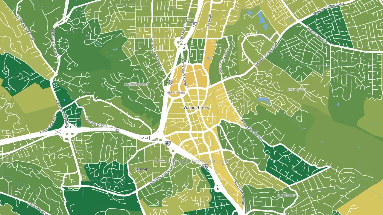 Downtown Walnut Creek, Walnut Creek, CA block-group voter-turnout map