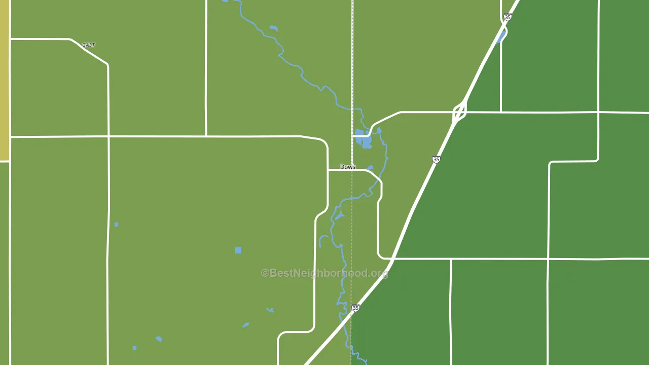 Dows, IA block-group voter-turnout map