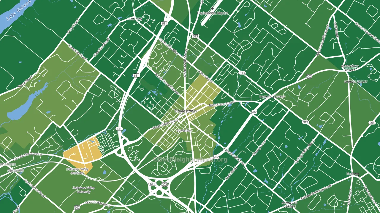 Doylestown Historic District, Doylestown, PA block-group voter-turnout map