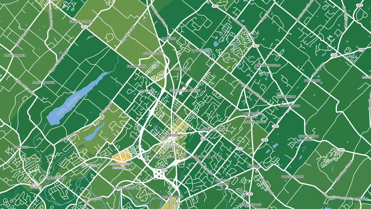Doylestown, PA block-group voter-turnout map