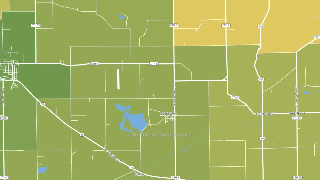 Doylestown, WI block-group voter-turnout map