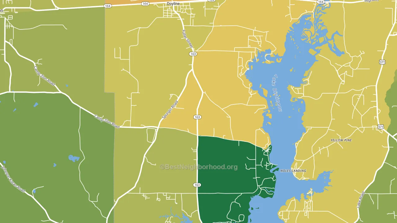 Doyline, LA block-group voter-turnout map