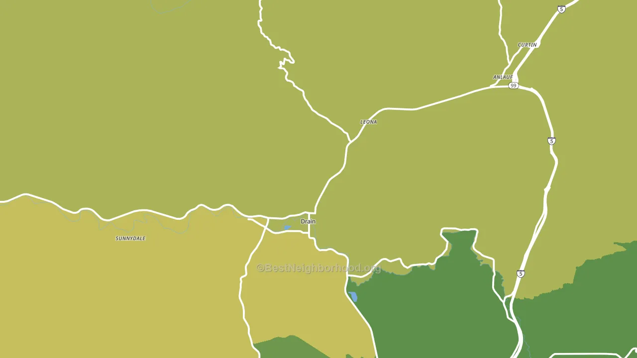 Drain, OR block-group voter-turnout map