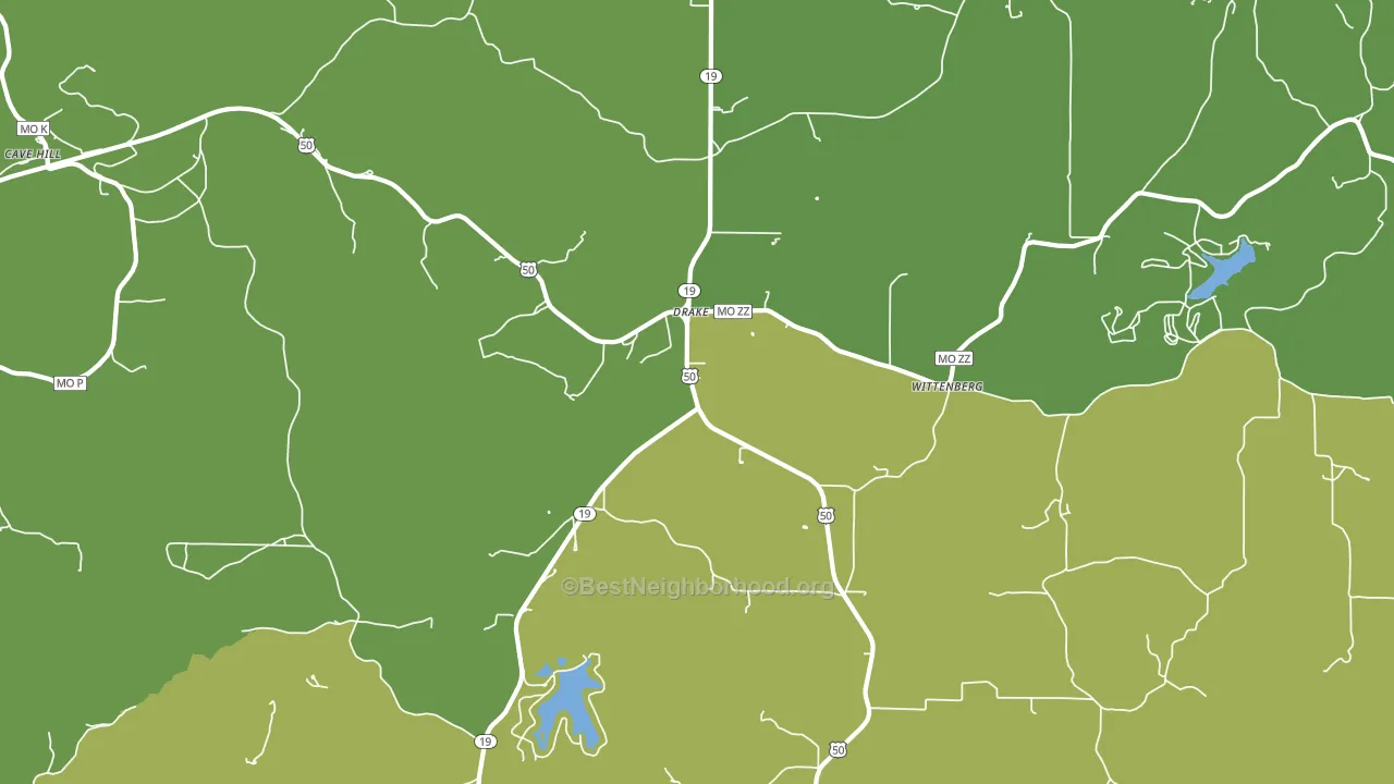 Drake, MO block-group voter-turnout map