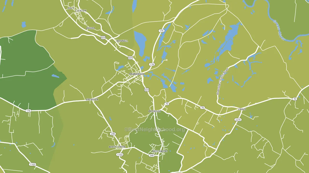 Drakesboro, KY block-group voter-turnout map
