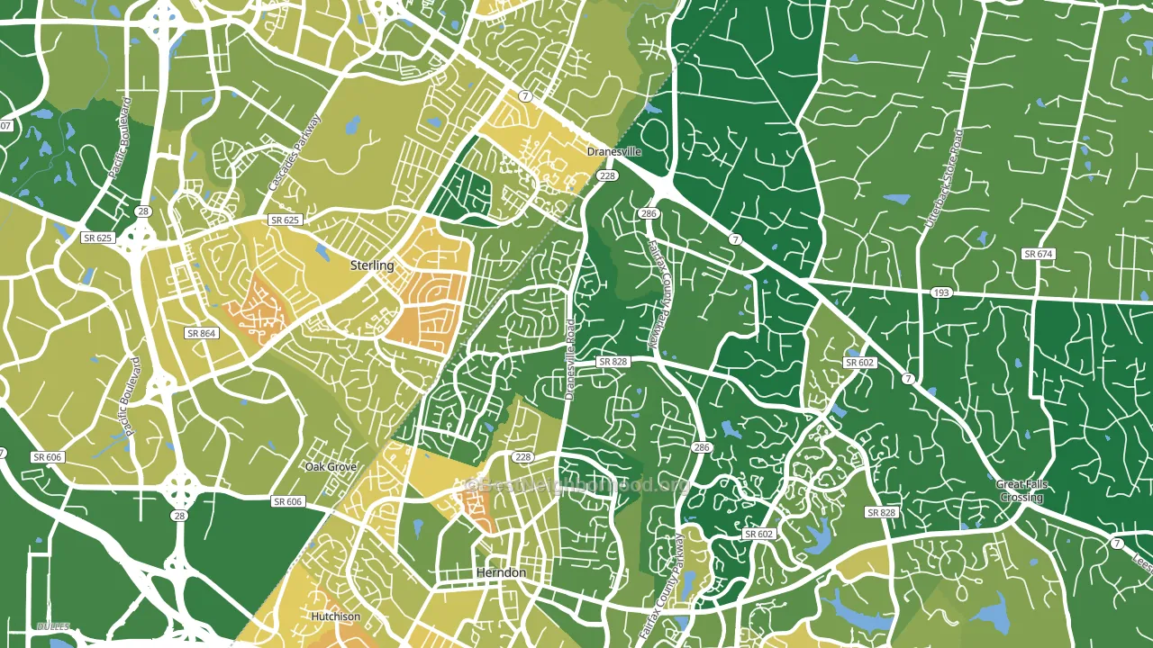 Dranesville, VA block-group voter-turnout map