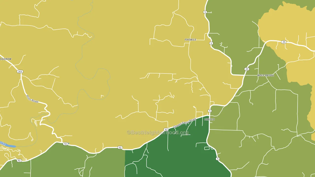 Drasco, AR block-group voter-turnout map