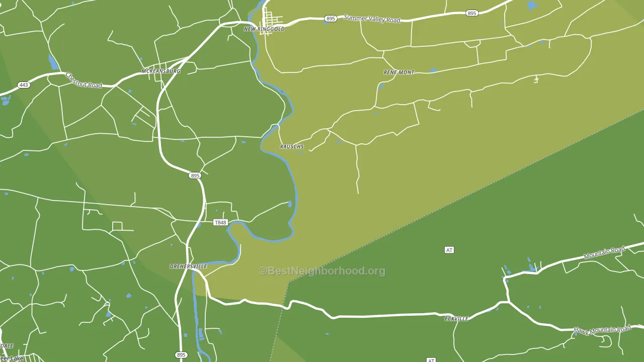 Drehersville, PA block-group voter-turnout map