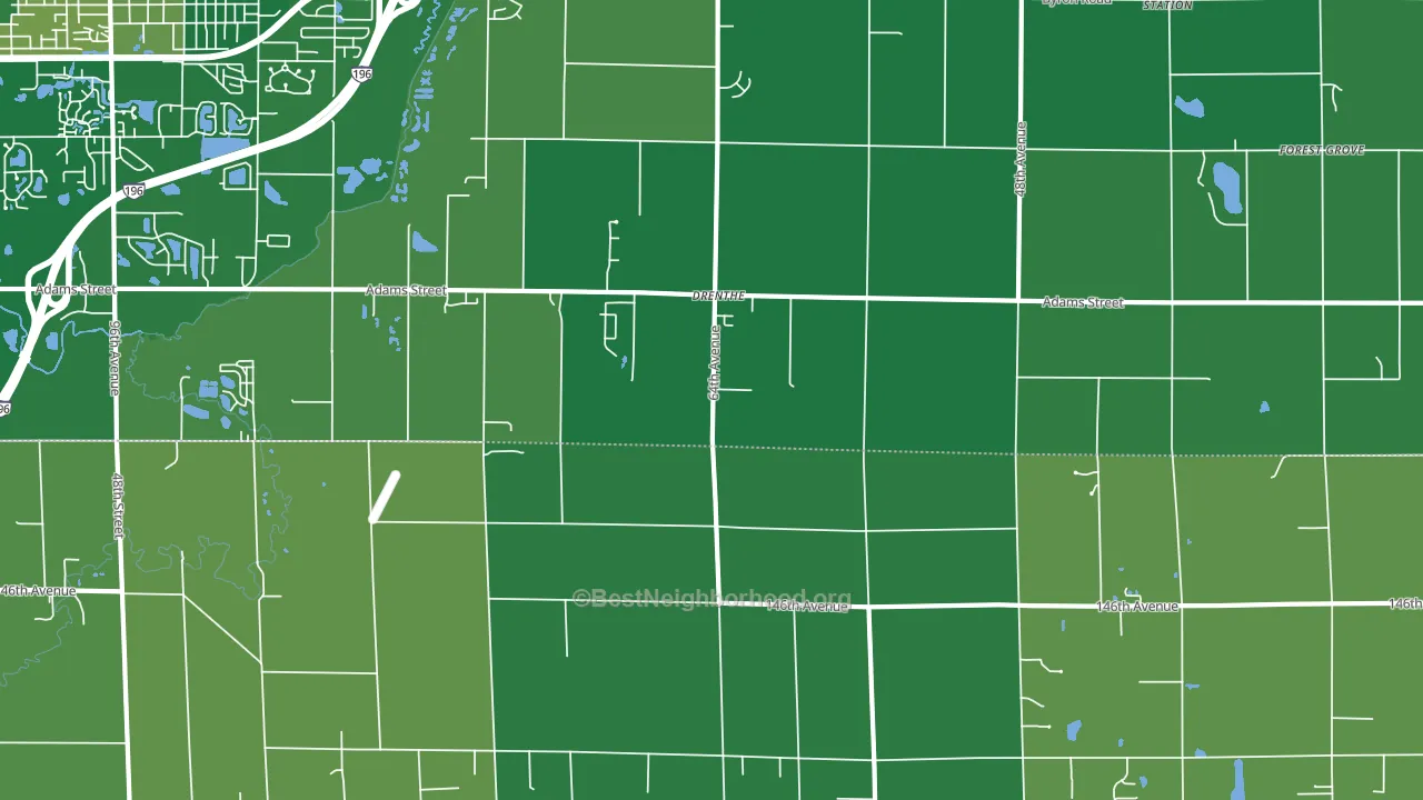 Drenthe, MI block-group voter-turnout map