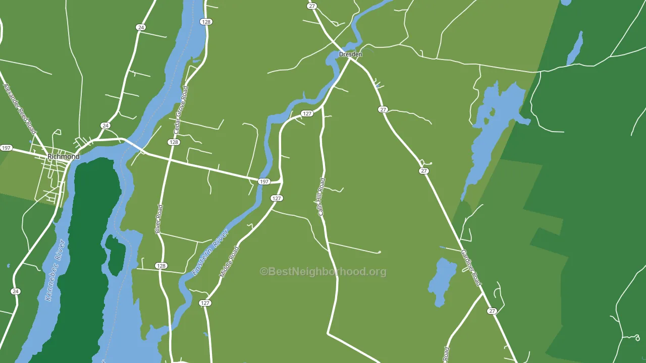 Dresden, ME block-group voter-turnout map