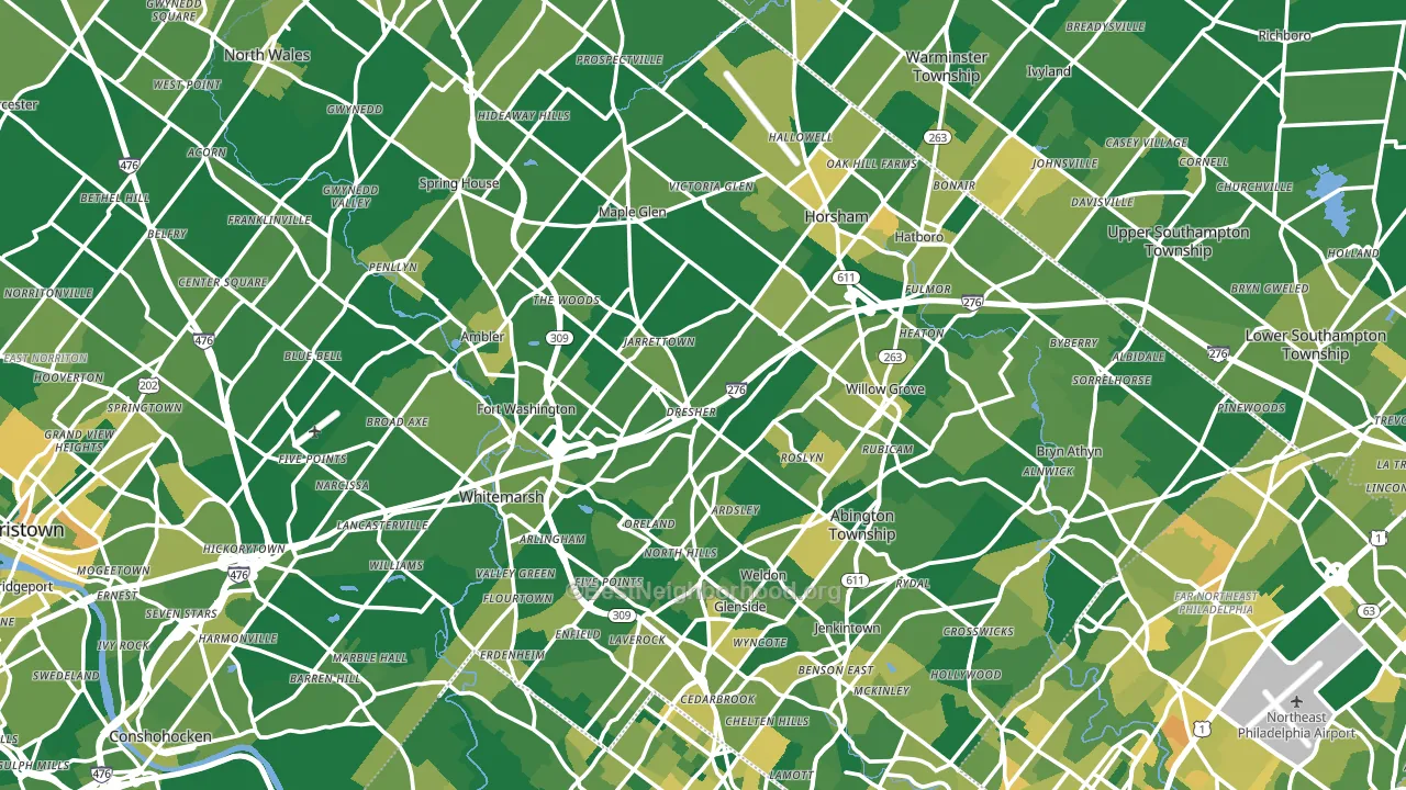 Dresher, PA block-group voter-turnout map
