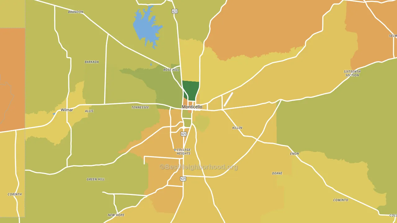 Drew County, AR block-group voter-turnout map