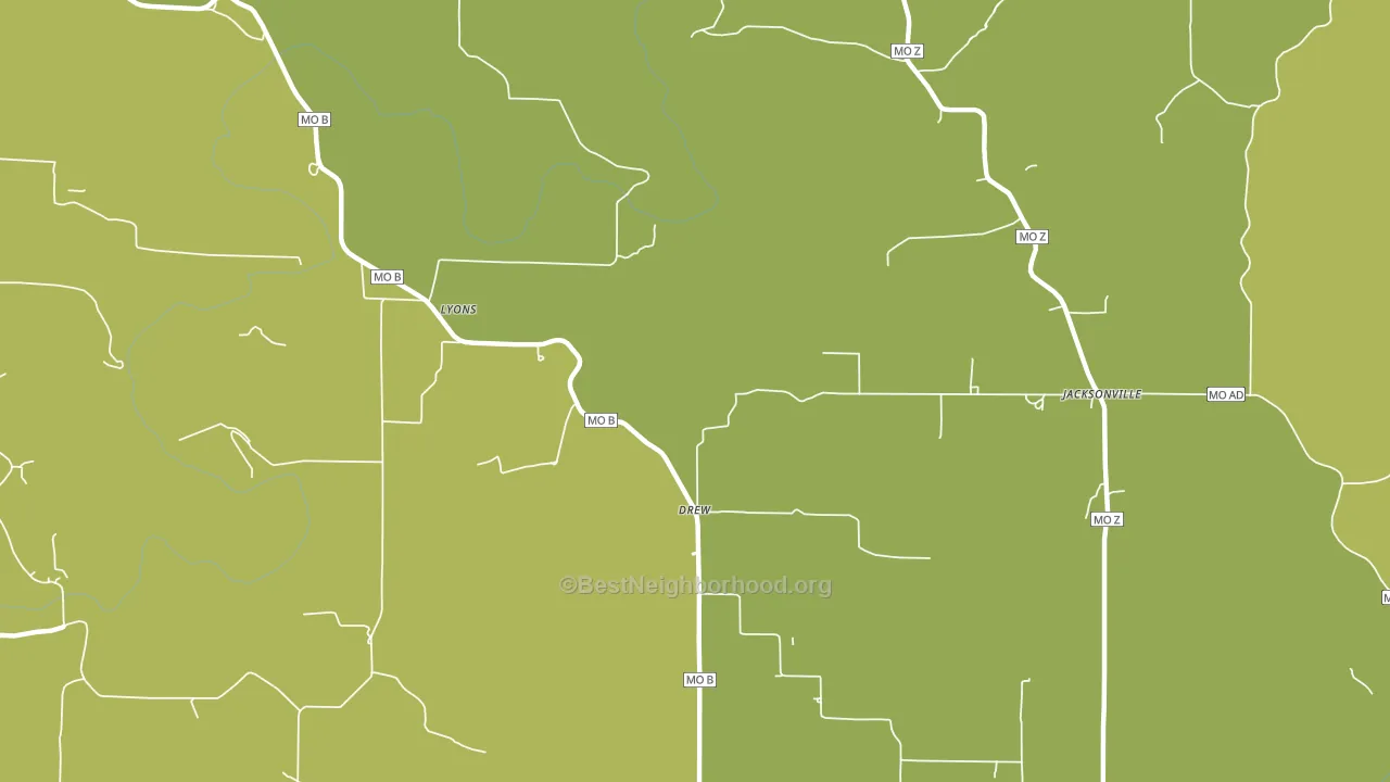 Drew, MO block-group voter-turnout map