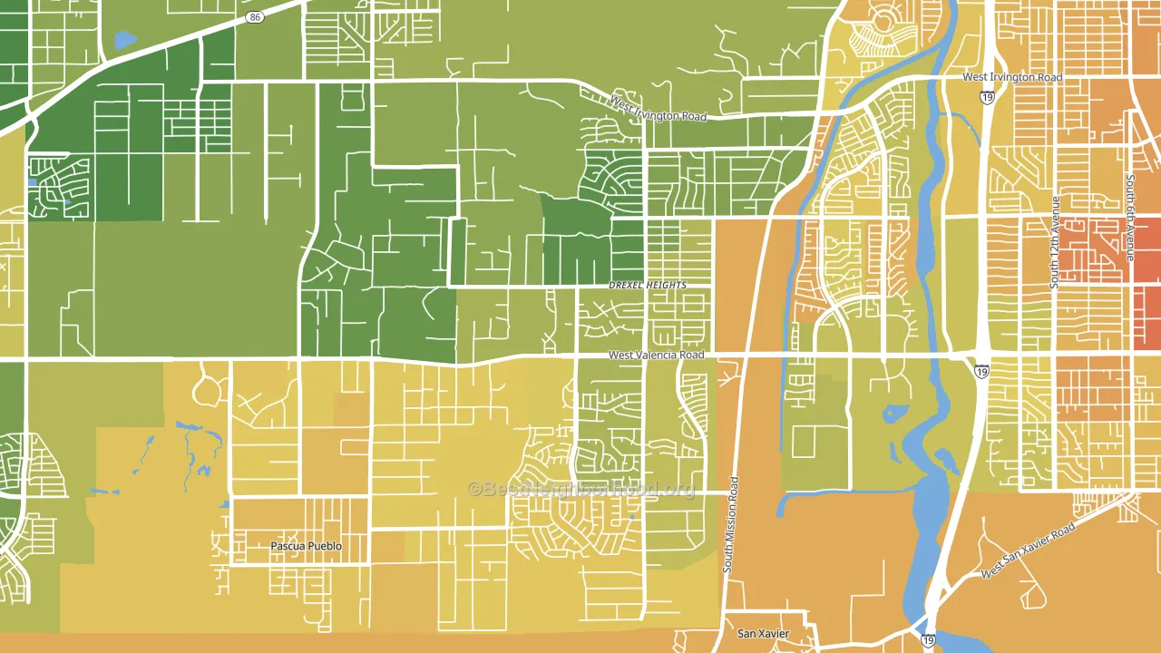 Drexel Heights, AZ block-group voter-turnout map