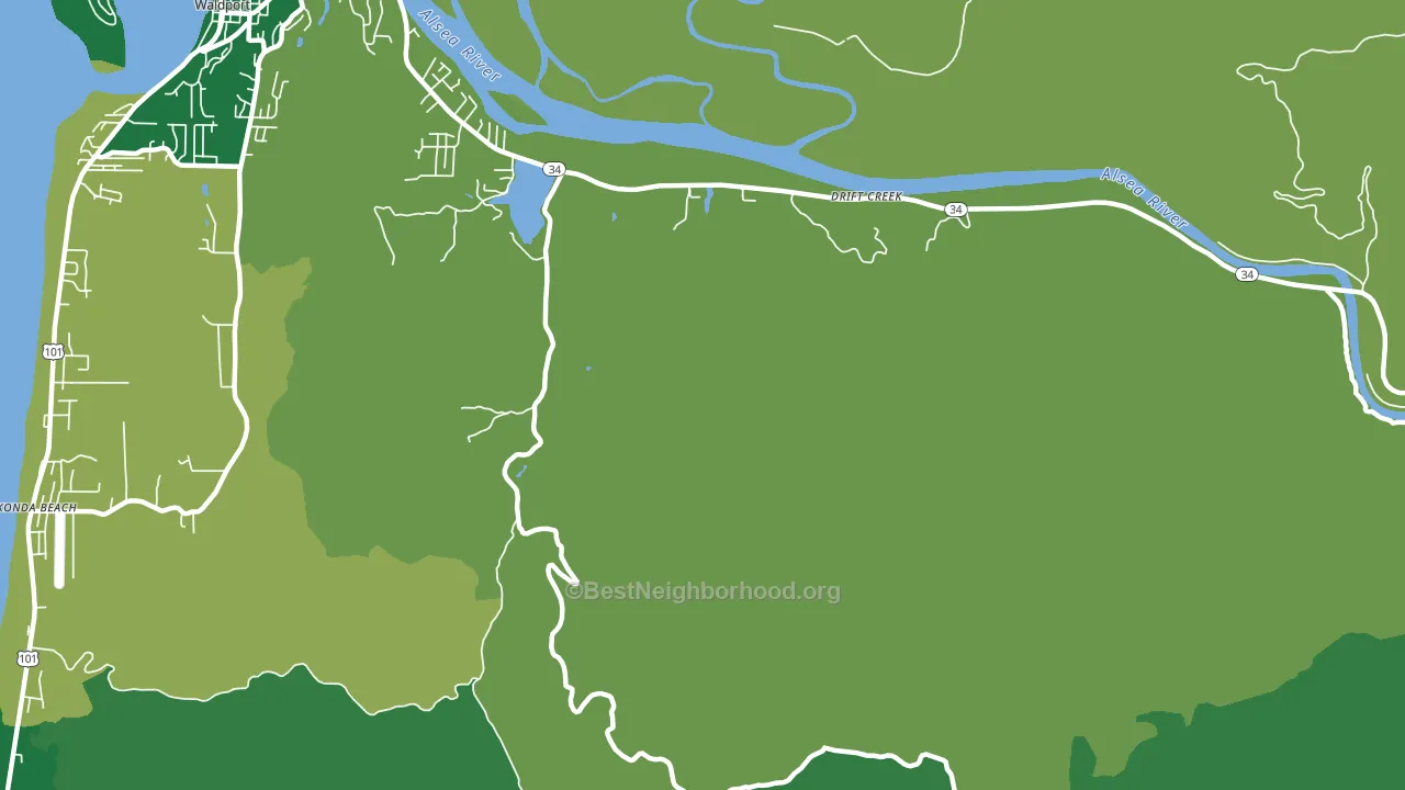 Drift Creek, OR block-group voter-turnout map