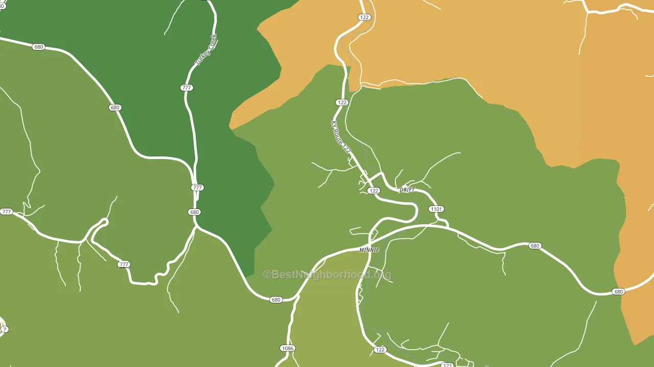 Drift, KY block-group voter-turnout map