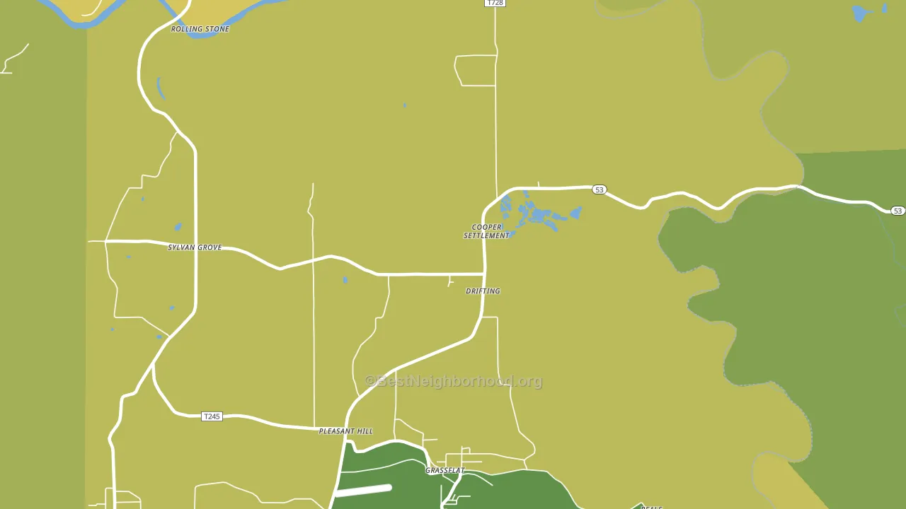 Drifting, PA block-group voter-turnout map