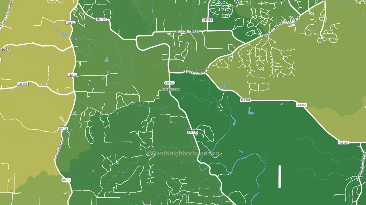 Driftwood, TX block-group voter-turnout map