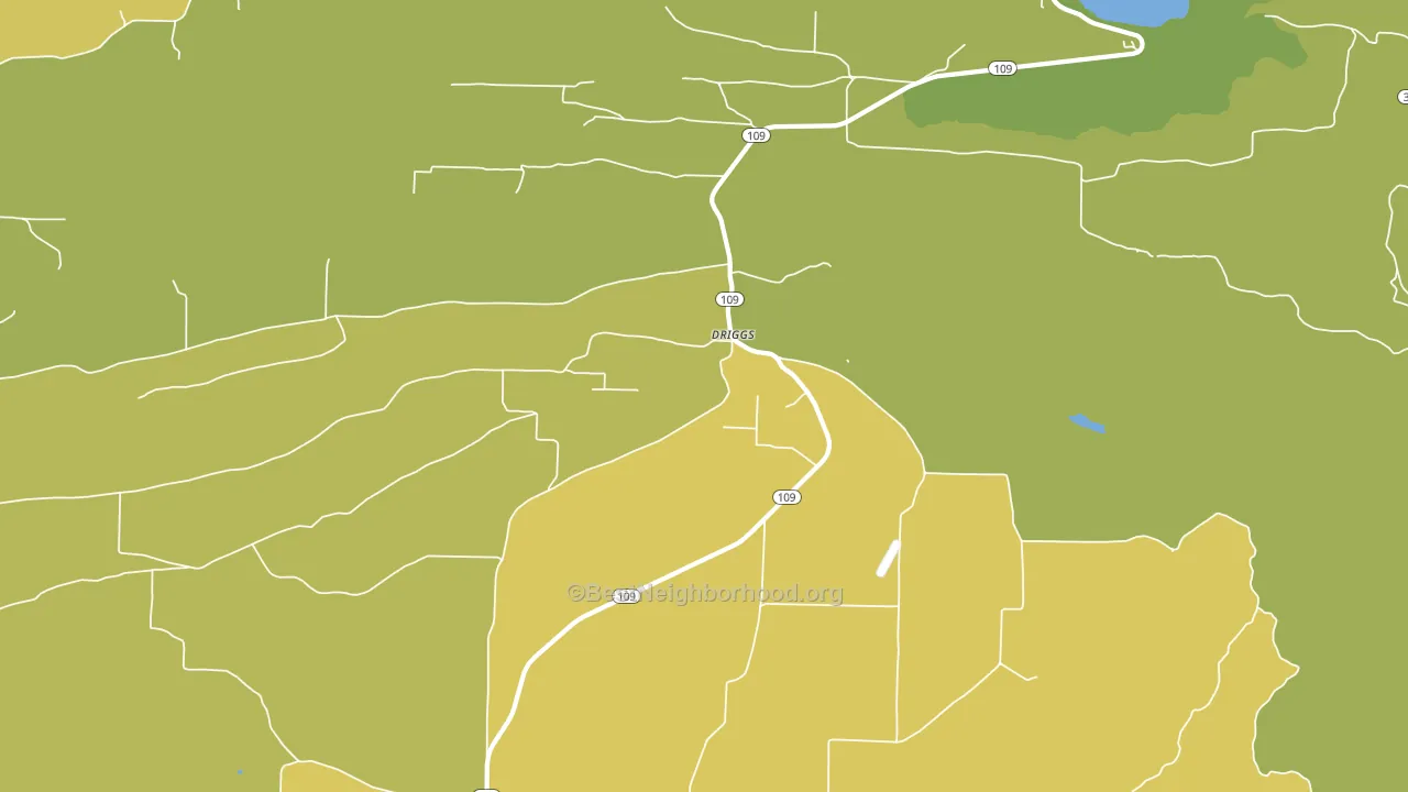 Driggs, AR block-group voter-turnout map