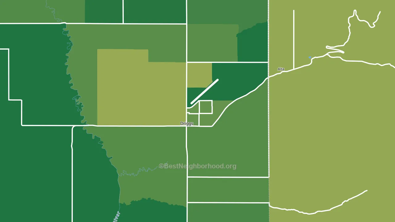 Driggs, ID block-group voter-turnout map